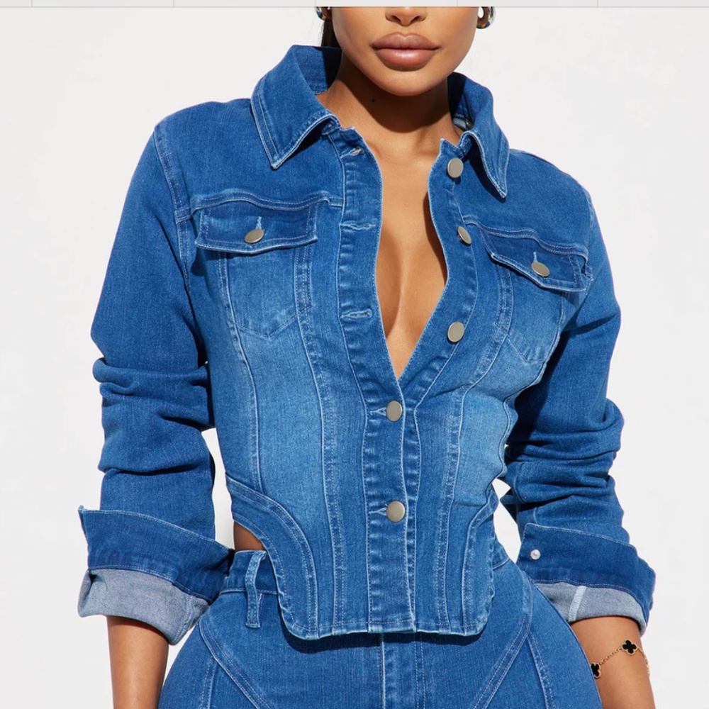 Maison Stretch Denim Trucker Jacket - Dark Wash
